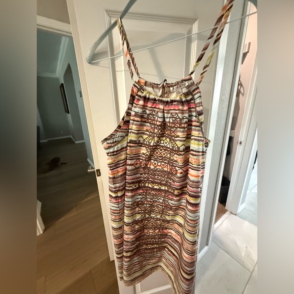 Joy Joy Multicolor Striped Midi Dress